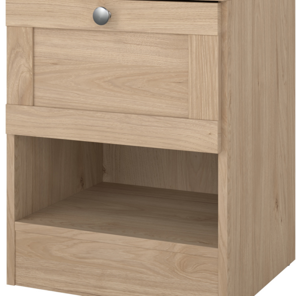 Sengebord/natbord Vesterholm Billund vægmonteret, Jackson Hickory, 1 skuffe, FSC, H51ÃB40ÃD36 cm